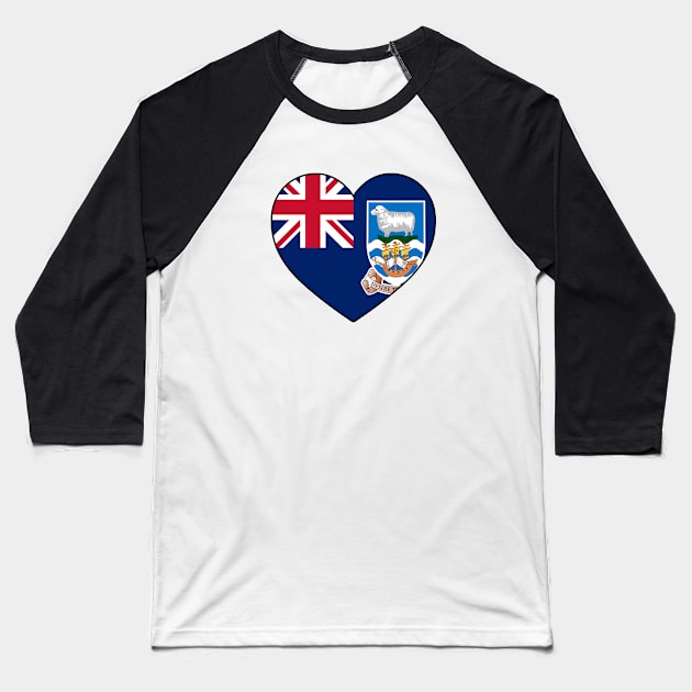 Heart - Falkland Islands _104 Baseball T-Shirt by Tridaak